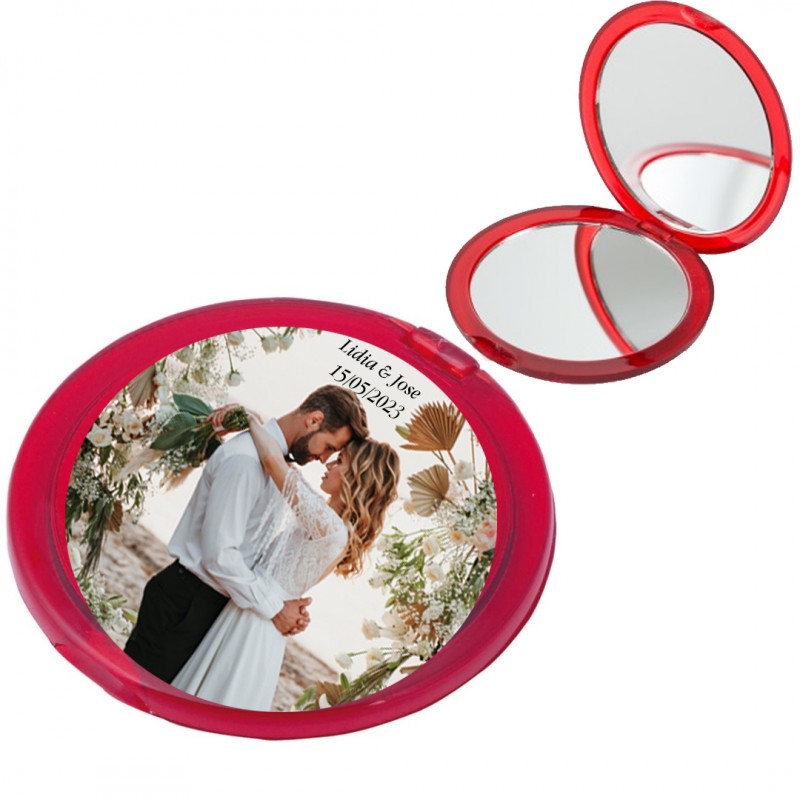 Miroir personnalisé en couleur avec photo et texte pour mariage, baptême, communion, anniversaire ou entreprise Miroir personnalisé en couleur avec photo et texte pour mariage, baptême, communion, anniversaire ou entreprise