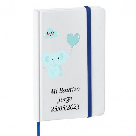 Carnet de baptême ou baby shower personnalisé avec texte et date