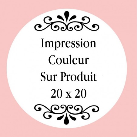 Personnalisation avec impression numérique avec texte photo ou logo en couleur de 20 x 20 cm