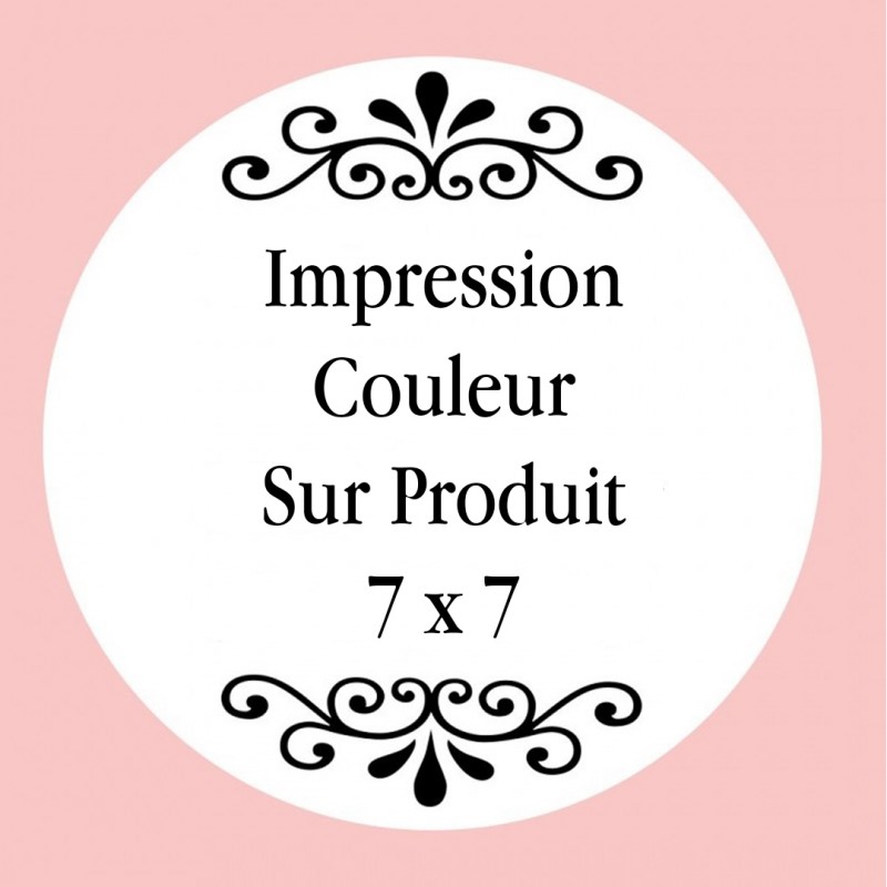 Personnalisation avec impression numérique avec texte photo ou logo en couleur de 7 x 7 cm