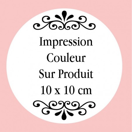 Personnalisation avec impression numérique avec texte photo ou logo en couleur de 10 x 10 cm