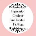 Personnalisation avec impression numérique avec texte photo ou logo en couleur de 5 x 5 cm