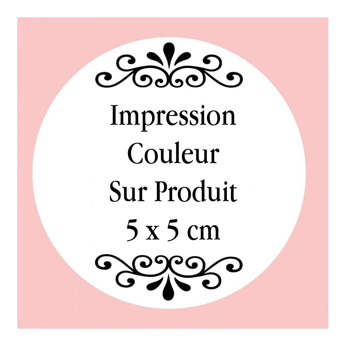 Personnalisation avec impression numérique avec texte photo ou logo en couleur de 5 x 5 cm