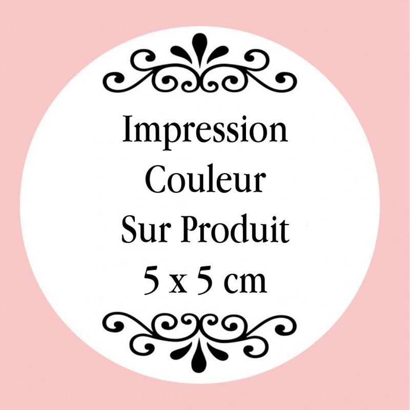 Personnalisation avec impression numérique avec texte photo ou logo en couleur de 5 x 5 cm