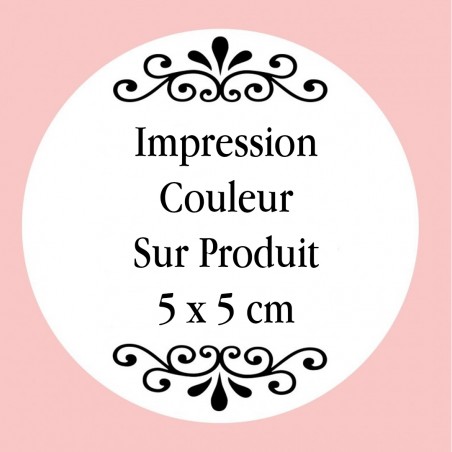 Personnalisation avec impression numérique avec texte photo ou logo en couleur de 5 x 5 cm