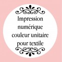 Personnalisation avec impression numérique avec texte, photo ou logo en couleur pour 1 unité textile