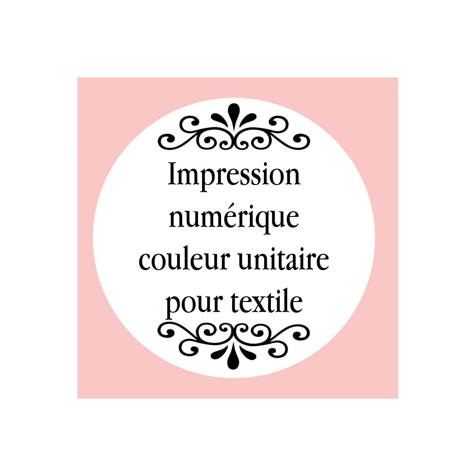 Personnalisation avec impression numérique avec texte, photo ou logo en couleur pour 1 unité textile
