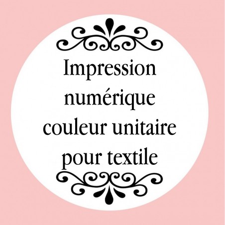 Personnalisation avec impression numérique avec texte photo ou logo en couleur pour 1 unité textile