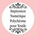 Personnalisation avec impression numérique avec texte, photo ou logo en couleur pour textile