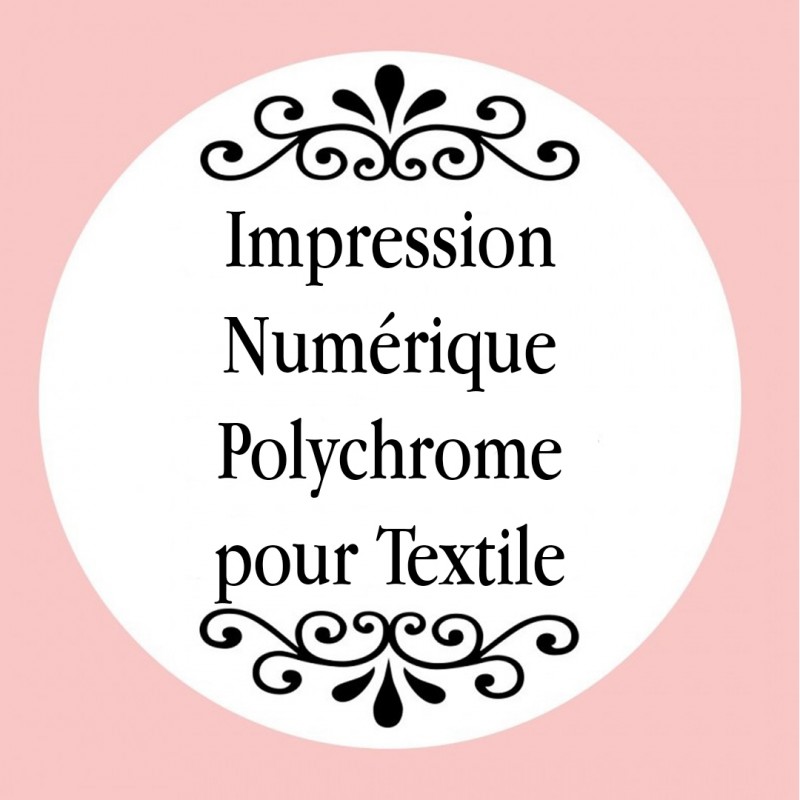 Personnalisation avec impression numérique avec texte, photo ou logo en couleur pour textile