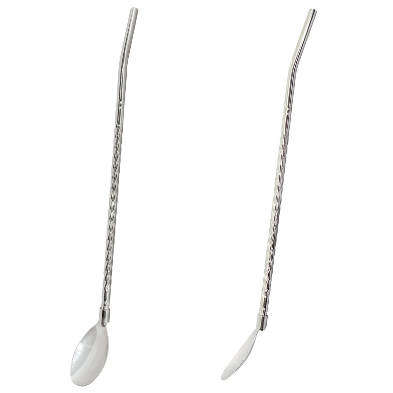 Cuillère à paille à mélanger Queens en acier inoxydable Cuillère à paille à mélanger Queens en acier inoxydable