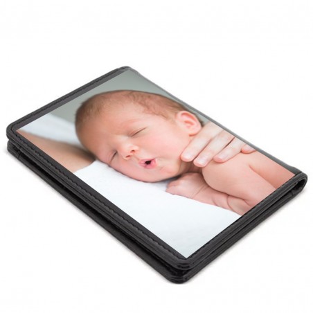 Porte cartes noir pour homme personnalisé avec photo en couleur