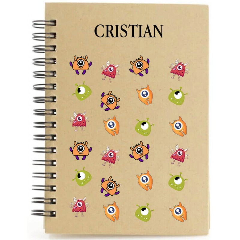 Carnet de monstres personnalisé avec nom