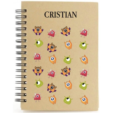 Carnet de monstres personnalisé avec nom