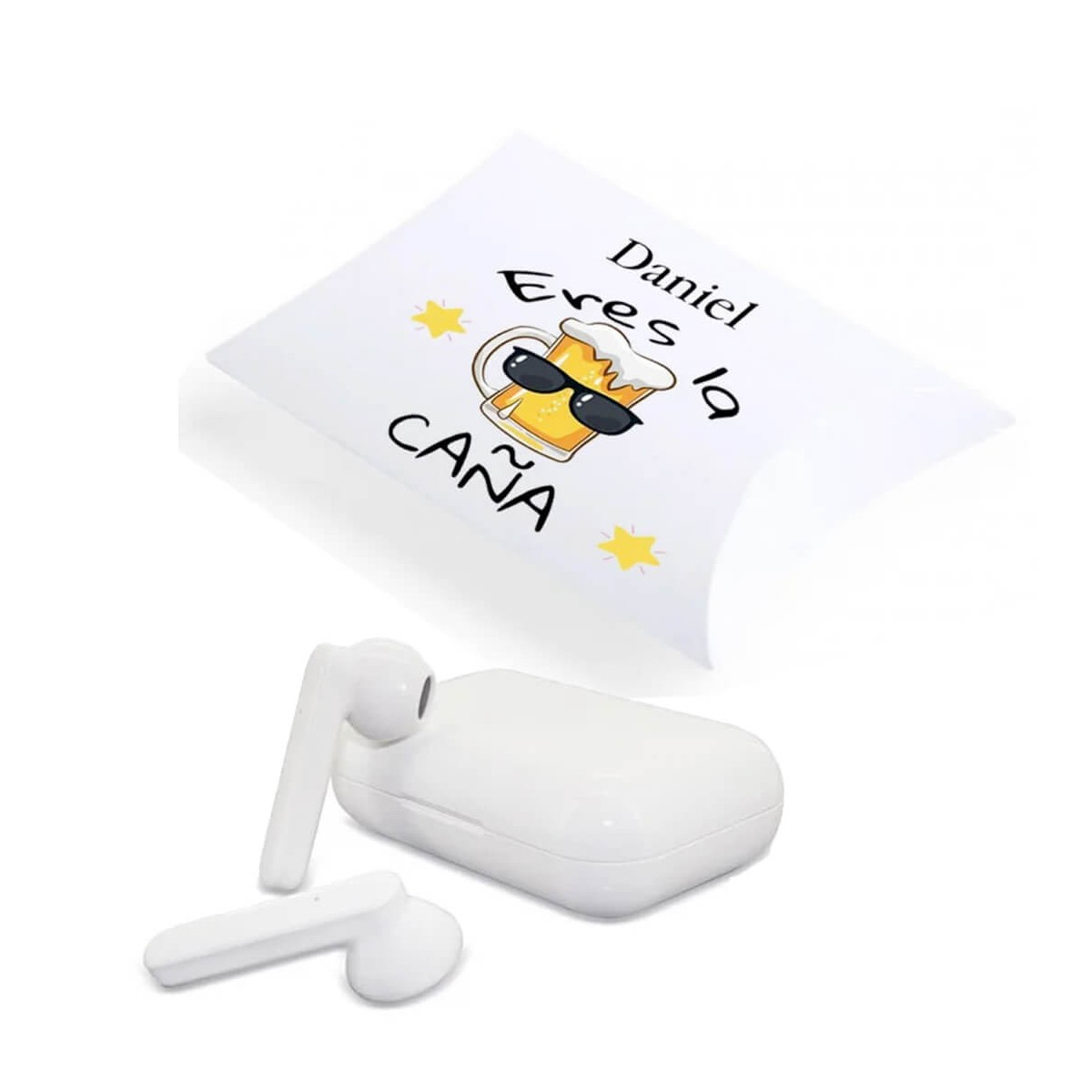 Casque bluetooth présenté dans un coffret cadeau personnalisé eres la caña