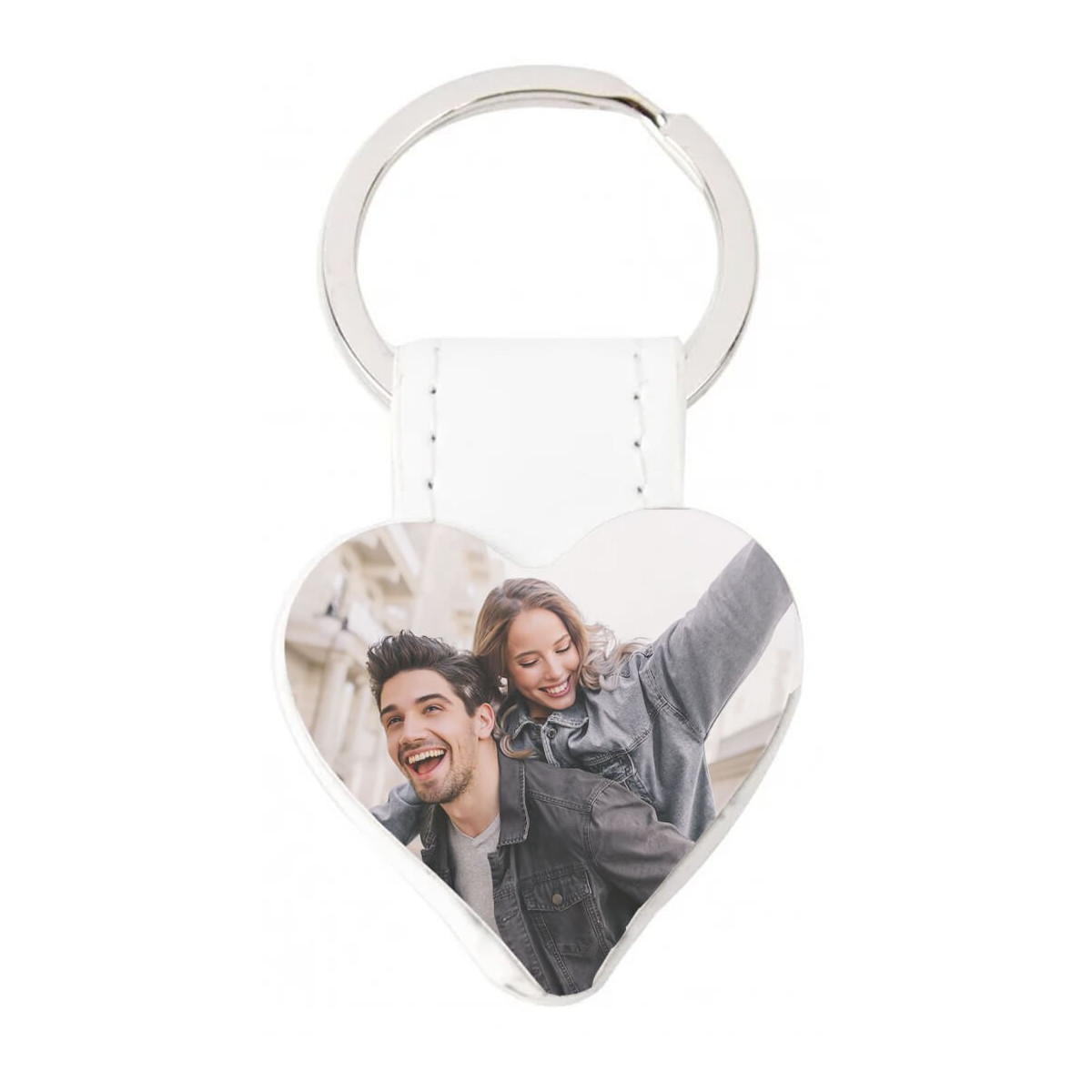 Porte-clés cœur personnalisé avec photo en couleur