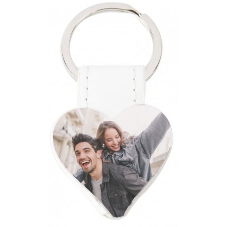 Porte-clés coeur personnalisé avec photo en couleur