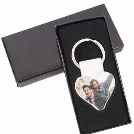 Porte-clés cœur personnalisé avec photo en couleur