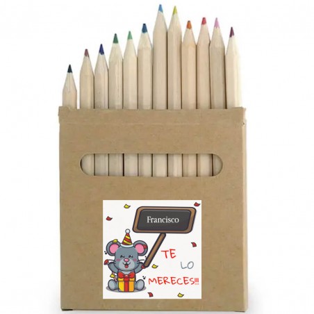 Boîte à crayons de couleur personnalisée avec autocollant...