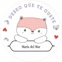 Sticker rond personnalisé avec nom Je souhaite qu'il vous plaise