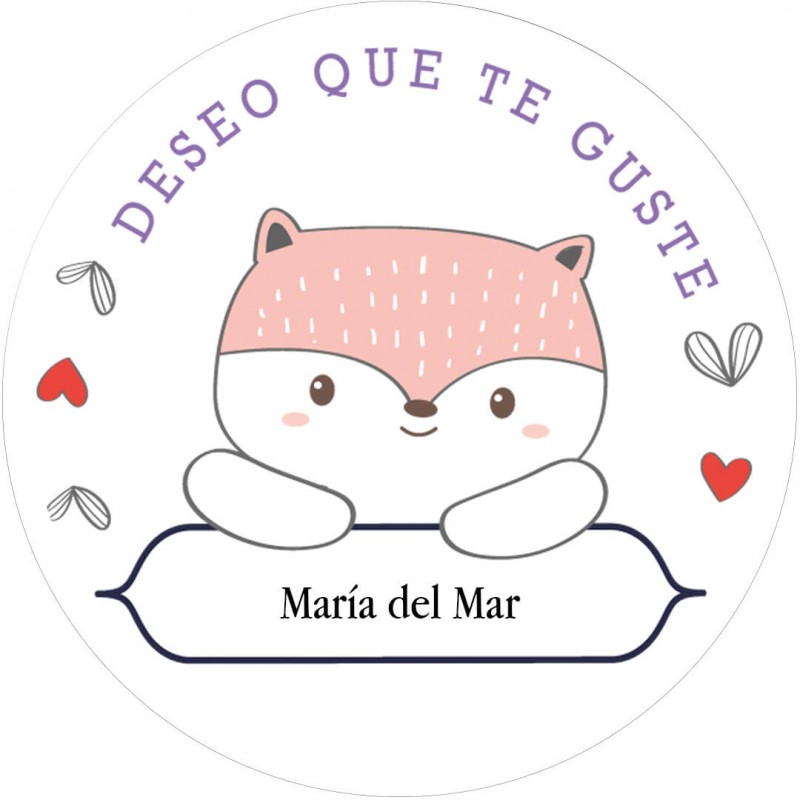 Sticker rond personnalisé avec nom Je souhaite qu'il vous plaise Sticker rond personnalisé avec nom Je souhaite qu'il vous plaise