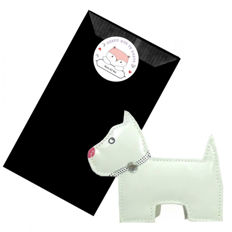 Kit de manucure pour chien dans une enveloppe kraft noire personnalisée avec un adhésif avec le nom i wish you like it