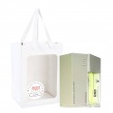 Parfum pour femme présenté dans un sac avec une fenêtre personnalisée avec un adhésif wish you like et name