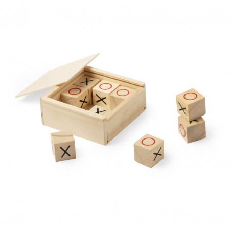 Jeu de morpion dans une boîte en bois, personnalisé avec un autocollant nominatif. Vous le méritez bien.