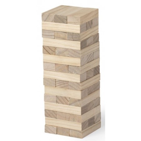 Jeu Jenga présenté dans un sac kraft personnalisé avec un autocollant "Tu es important pour moi".