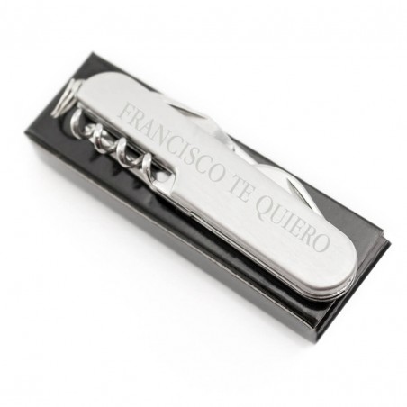 Couteau personnalisé avec nom et phrase gravés au laser