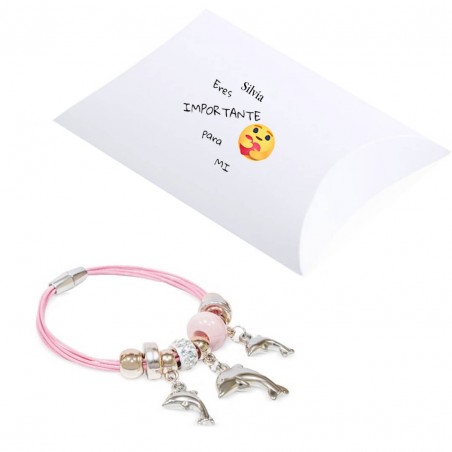 Bracelet dans une boîte cadeau personnalisée avec nom Tu...