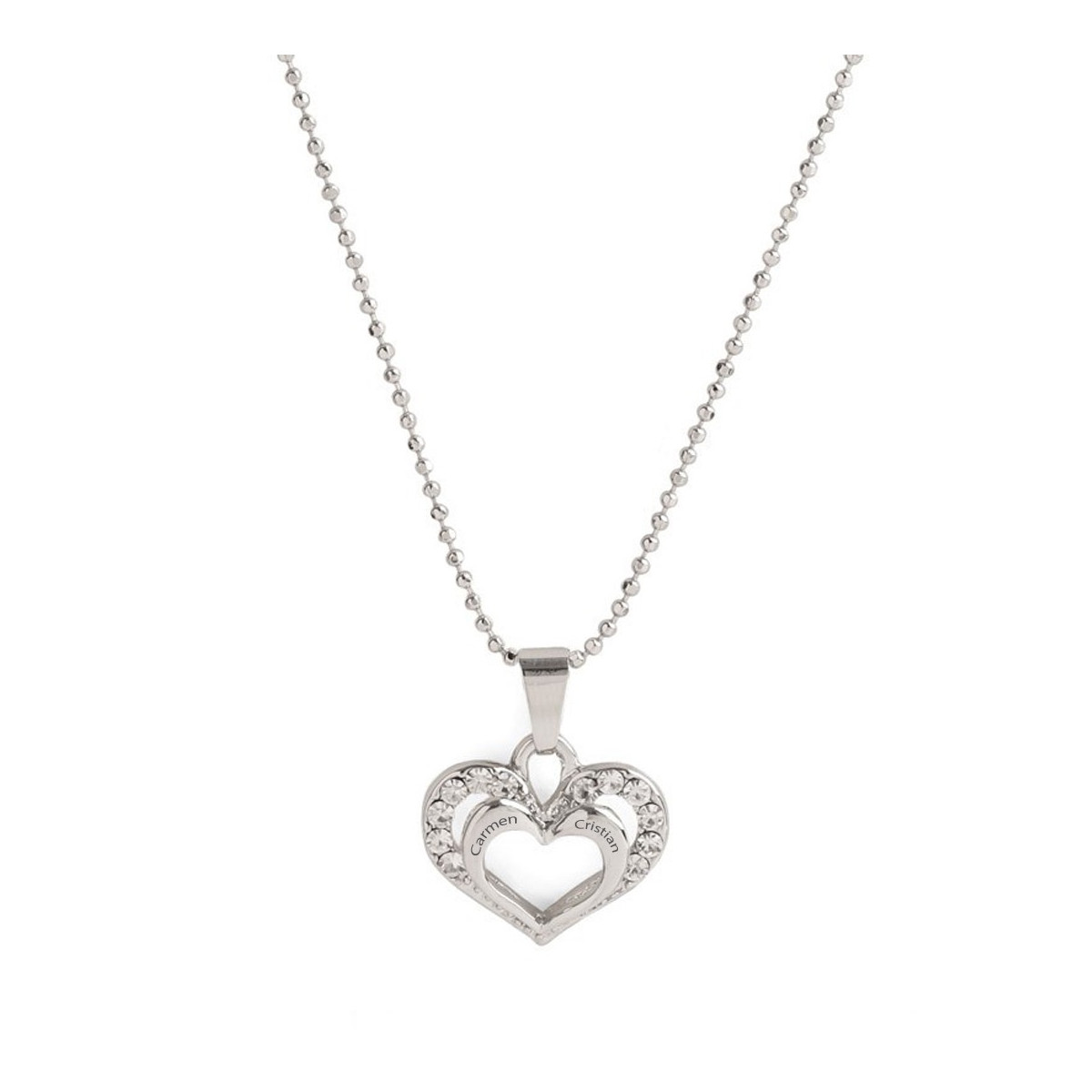 Pendentif coeur personnalisé avec prénoms