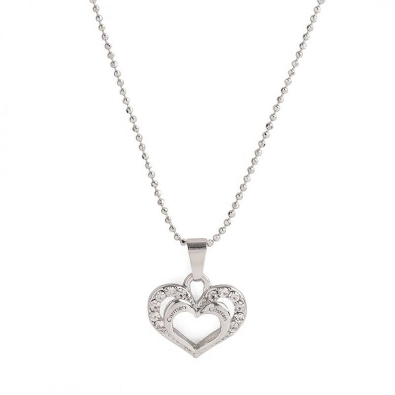 Pendentif coeur personnalisé avec prénoms