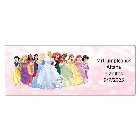 Autocollant personnalisé avec le texte et le nom de la princesse Disney