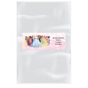 Pack 20 sacs transparents avec adhésif personnalisé avec texte et nom princesses disney