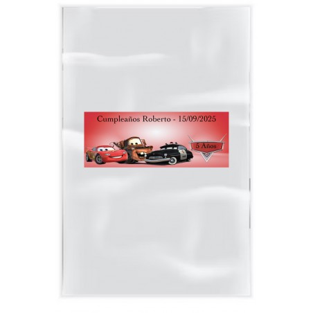 Lot de 20 sacs transparents personnalisés avec adhésifs Cars