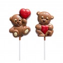 Sucette chocolat coeur ours