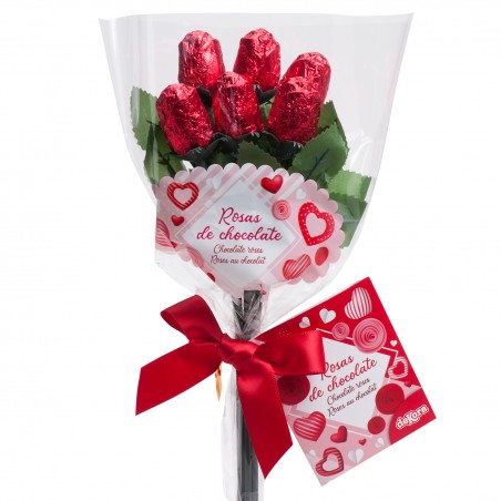 Bouquet de roses en chocolat 6 roses incluses