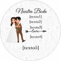 Autocollant rond personnalisé avec les noms des invités et des mariés pour les mariages