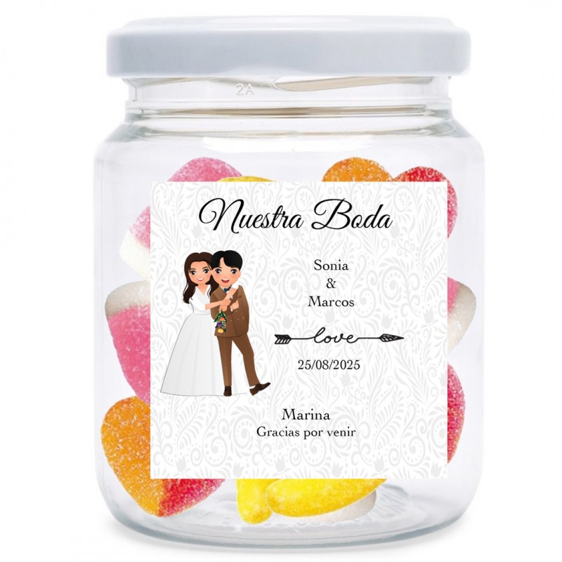 Bonbonnière personnalisée avec le nom des invités et des mariés Bonbonnière personnalisée avec le nom des invités et des mariés