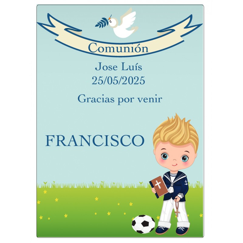Autocollant de communion personnalisé avec le nom des invités