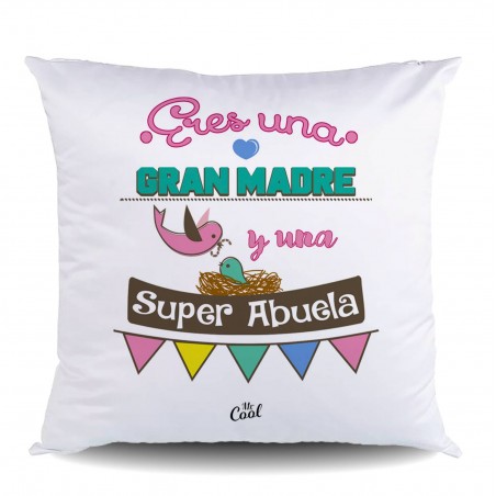 Coussin en polyester tu es une super mère et une super grand mère
