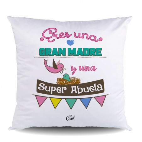 Coussin en polyester tu es une super mère et une super grand mère