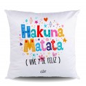 Coussin en polyester hakuna matata vivre et être heureux