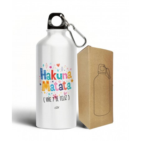 Bouteille en aluminium 500ml hakuna matata live and be happy