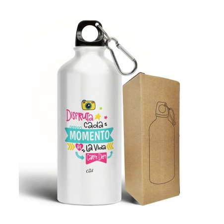 Bouteille en aluminium 500ml profite de chaque moment de la vie carpe diem