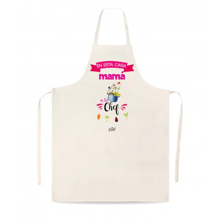 Tablier en lin dans cette maison maman est le chef