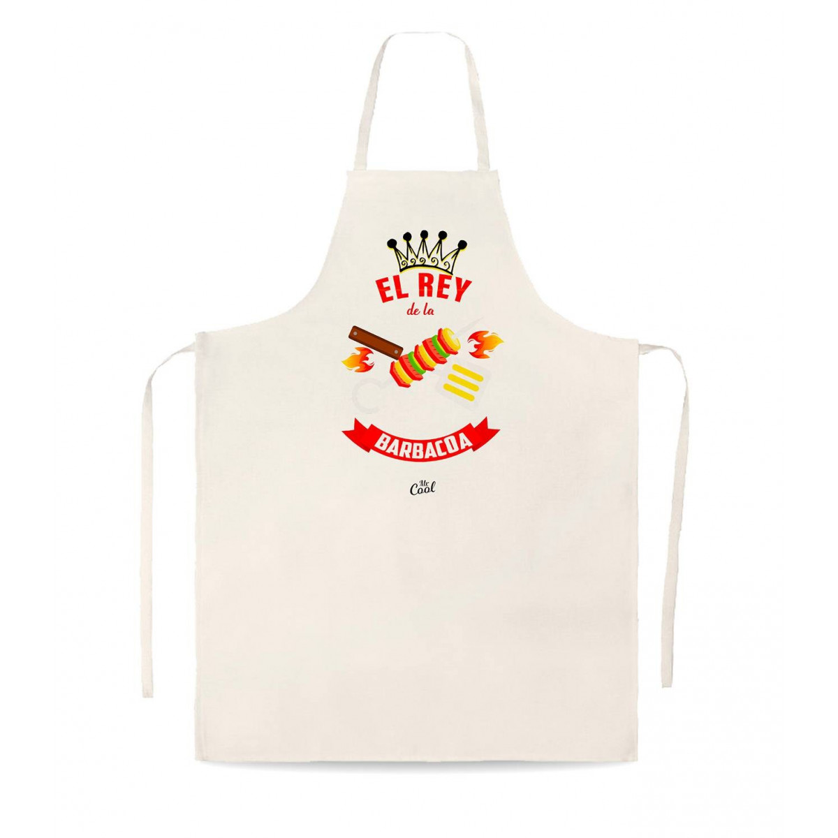 Tablier De Cuisine Coton 'Barbecue Plancha' Noir Beige - 90x70 Cm  Chef Au Top R6601