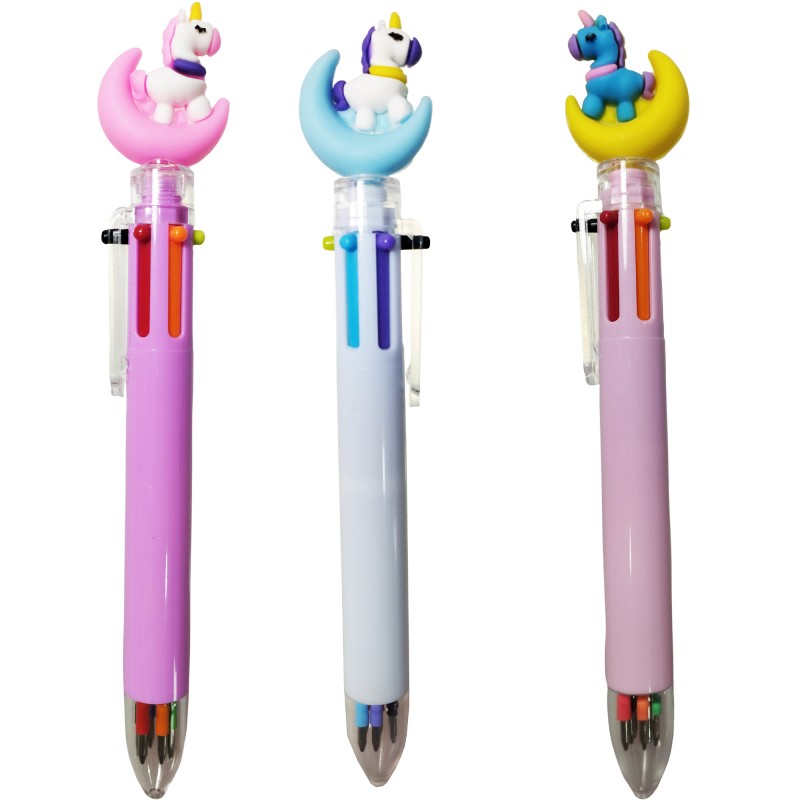 Stylo à bille licorne encre multicolore