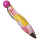 Stylo à bille fat avec imprimé à pois en forme de fleur